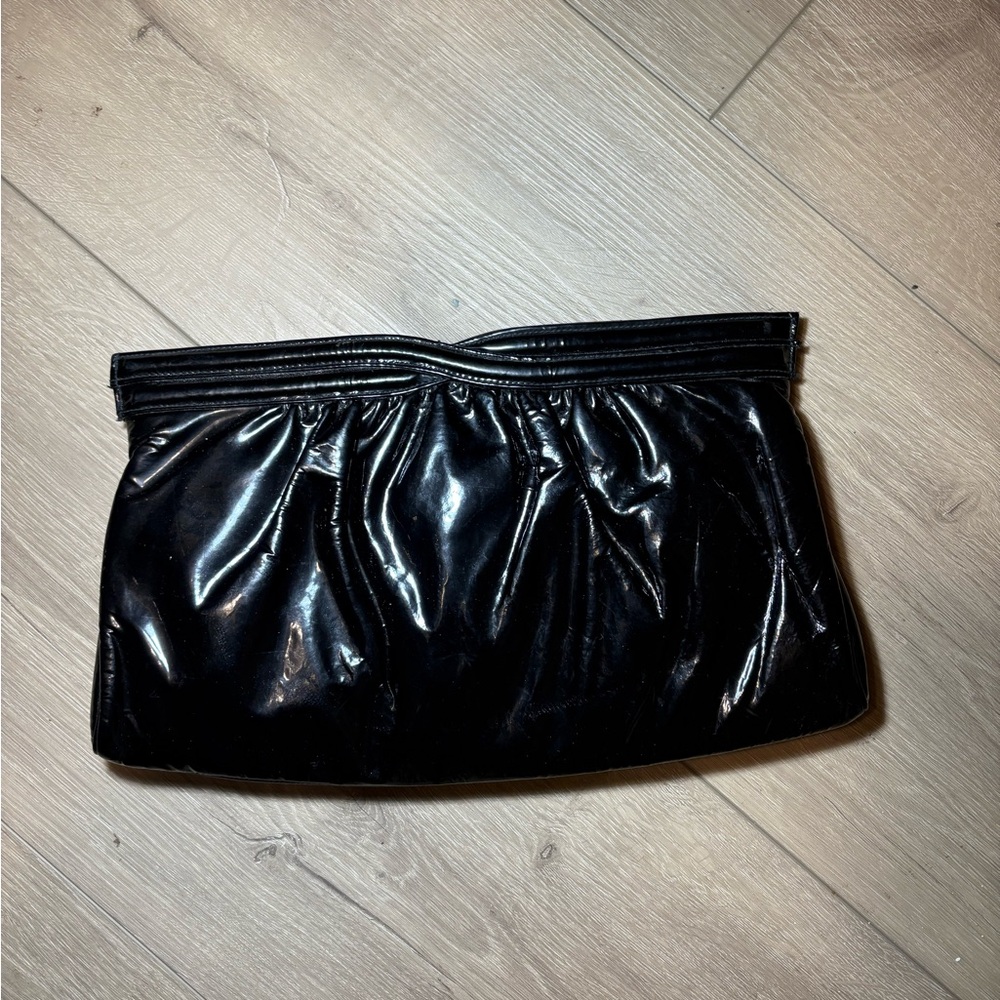 Elegant Black Patent Leather Clutch